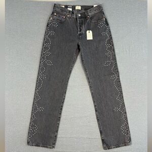 Levi's 501 90’s Black Jeans with Studded Design
